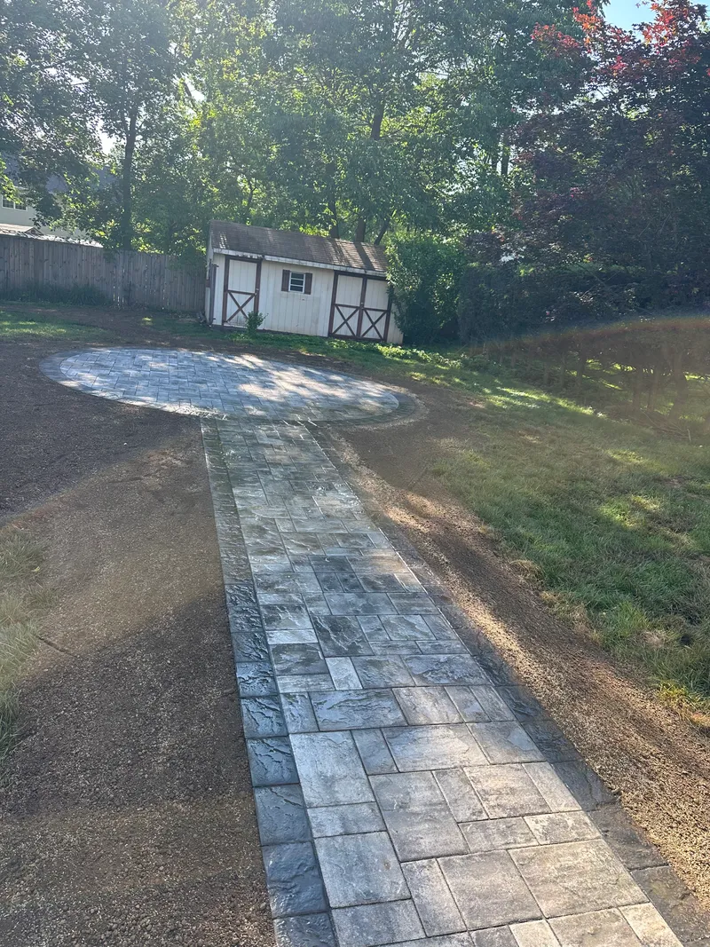 Long Paver Walkway To Patio
